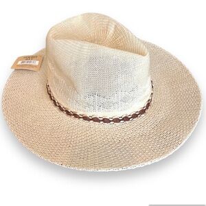 NWT cowboy hat, polyester, mock straw hat, adult